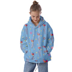 Baby Elephant Flying On Balloons Kids  Oversized Hoodie by SychEva