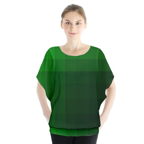 Zappwaits-green Batwing Chiffon Blouse by zappwaits