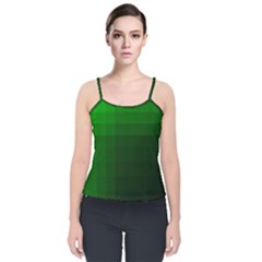 Zappwaits-green Velvet Spaghetti Strap Top by zappwaits