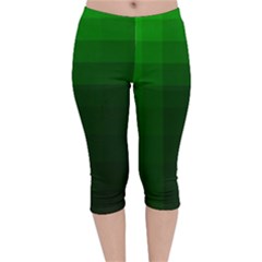 Zappwaits-green Velvet Capri Leggings  by zappwaits