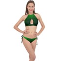 Zappwaits-green Cross Front Halter Bikini Set View1