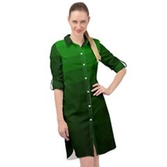 Zappwaits-green Long Sleeve Mini Shirt Dress by zappwaits