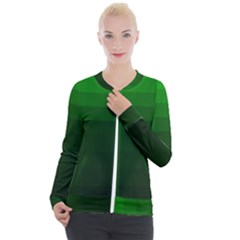 Zappwaits-green Casual Zip Up Jacket by zappwaits