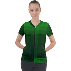 Zappwaits-green Short Sleeve Zip Up Jacket by zappwaits