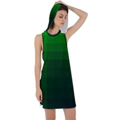 Zappwaits-green Racer Back Hoodie Dress by zappwaits