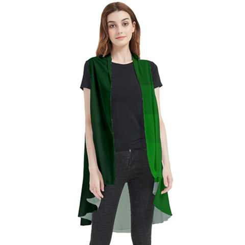 Zappwaits-green Sleeveless Chiffon Waistcoat Shirt by zappwaits