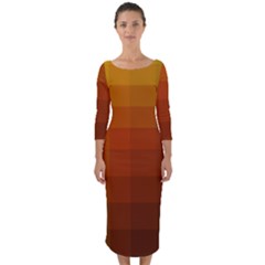 Zappwaits - Color Gradient Quarter Sleeve Midi Bodycon Dress by zappwaits