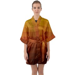 Zappwaits - Color Gradient Half Sleeve Satin Kimono  by zappwaits