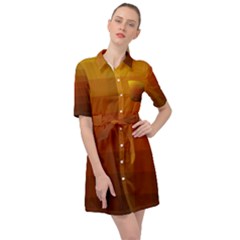 Zappwaits - Color Gradient Belted Shirt Dress by zappwaits