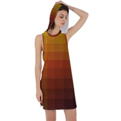 Zappwaits - Color Gradient Racer Back Hoodie Dress by zappwaits