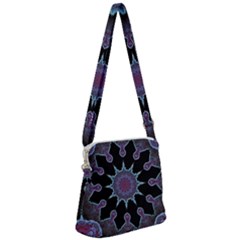 Framed Mandala Zipper Messenger Bag by MRNStudios