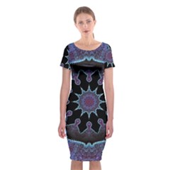 Framed Mandala Classic Short Sleeve Midi Dress by MRNStudios