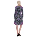 Framed Mandala Long Sleeve Velvet Front Wrap Dress View2