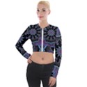 Framed Mandala Long Sleeve Cropped Velvet Jacket View1