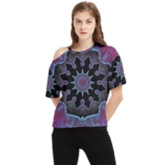 Framed Mandala One Shoulder Cut Out Tee by MRNStudios