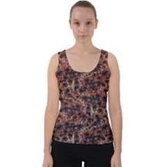 Warm Abstract Surface Print Velvet Tank Top