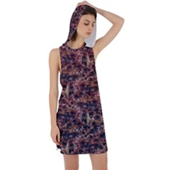 Warm Abstract Surface Print Racer Back Hoodie Dress by dflcprintsclothing