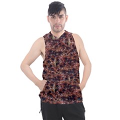 Warm Abstract Surface Print Men s Sleeveless Hoodie by dflcprintsclothing