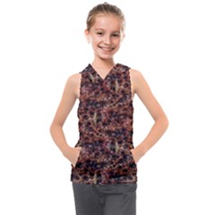 Warm Abstract Surface Print Kids  Sleeveless Hoodie by dflcprintsclothing