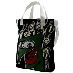 Monster Bird Portrait Illustration Canvas Messenger Bag by dflcprintsclothing