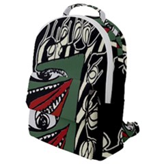 Monster Bird Portrait Illustration Flap Pocket Backpack (small) by dflcprintsclothing