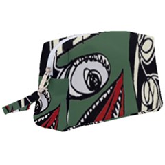 Monster Bird Portrait Illustration Wristlet Pouch Bag (large)