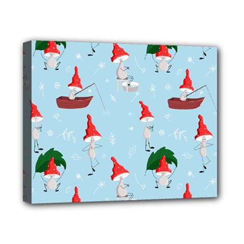 Funny Mushrooms Go About Their Business Canvas 10  X 8  (stretched) by SychEva