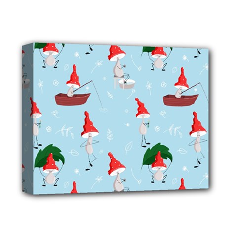 Funny Mushrooms Go About Their Business Deluxe Canvas 14  X 11  (stretched) by SychEva