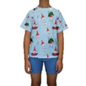 Funny Mushrooms Go About Their Business Kids  Short Sleeve Swimwear View1