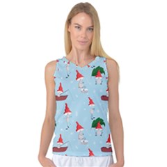 Funny Mushrooms Go About Their Business Women s Basketball Tank Top by SychEva