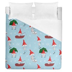 Funny Mushrooms Go About Their Business Duvet Cover (queen Size) by SychEva