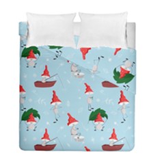 Funny Mushrooms Go About Their Business Duvet Cover Double Side (full/ Double Size) by SychEva