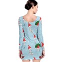 Funny Mushrooms Go About Their Business Long Sleeve Velvet Bodycon Dress View2