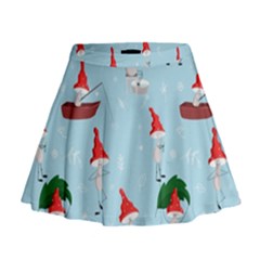 Funny Mushrooms Go About Their Business Mini Flare Skirt by SychEva