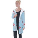 Funny Mushrooms Go About Their Business Longline Hooded Cardigan View1