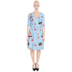 Funny Mushrooms Go About Their Business Wrap Up Cocktail Dress by SychEva