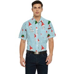 Funny Mushrooms Go About Their Business Men s Short Sleeve Pocket Shirt  by SychEva