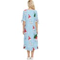 Funny Mushrooms Go About Their Business Bow Sleeve Chiffon Midi Dress View4