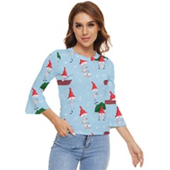 Funny Mushrooms Go About Their Business Bell Sleeve Top