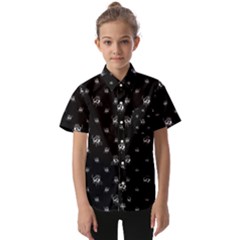 Black And White Funny Monster Print Pattern Kids  Short Sleeve Shirt by dflcprintsclothing