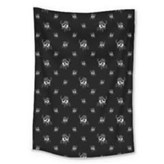 Black And White Funny Monster Print Pattern Large Tapestry by dflcprintsclothing