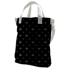 Black And White Funny Monster Print Pattern Canvas Messenger Bag