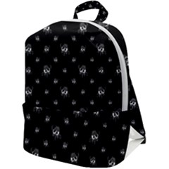 Black And White Funny Monster Print Pattern Zip Up Backpack by dflcprintsclothing