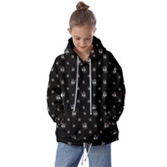 Black And White Funny Monster Print Pattern Kids  Oversized Hoodie by dflcprintsclothing