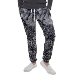 Grey And White Grunge Camouflage Abstract Print Men s Jogger Sweatpants by dflcprintsclothing