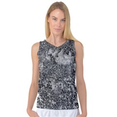 Grey And White Grunge Camouflage Abstract Print Women s Basketball Tank Top by dflcprintsclothing