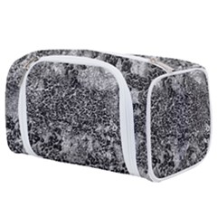 Grey And White Grunge Camouflage Abstract Print Toiletries Pouch