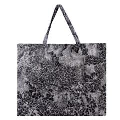 Grey And White Grunge Camouflage Abstract Print Zipper Large Tote Bag by dflcprintsclothing