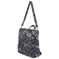 Grey And White Grunge Camouflage Abstract Print Crossbody Backpack by dflcprintsclothing