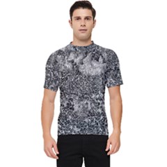 Grey And White Grunge Camouflage Abstract Print Men s Short Sleeve Rash Guard by dflcprintsclothing